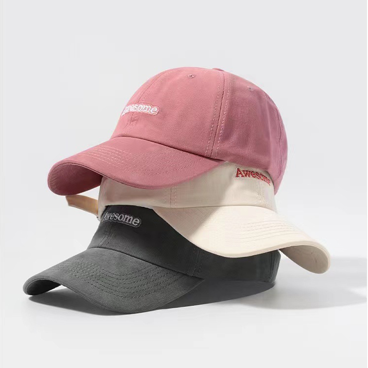 Mũ Lưỡi Trai Unisex Thêu Chữ AWESOME Style Hàn Quốc Siêu Xinh T26