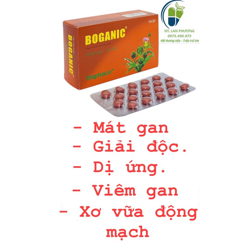 Boganic. Hộp 100 viên bao phim. Traphaco.