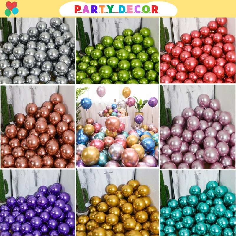 Set 50 Quả Bóng Bay Mạ Chrome Siêu Nhũ,Bóng Bay Trang Trí Sinh Nhật ,Sự Kiện, Phòng Cưới