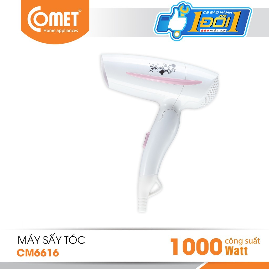 Máy sấy tóc 800W COMET - CM6616 - 2 chế độ nhiệt - màu ngẫu nhiên