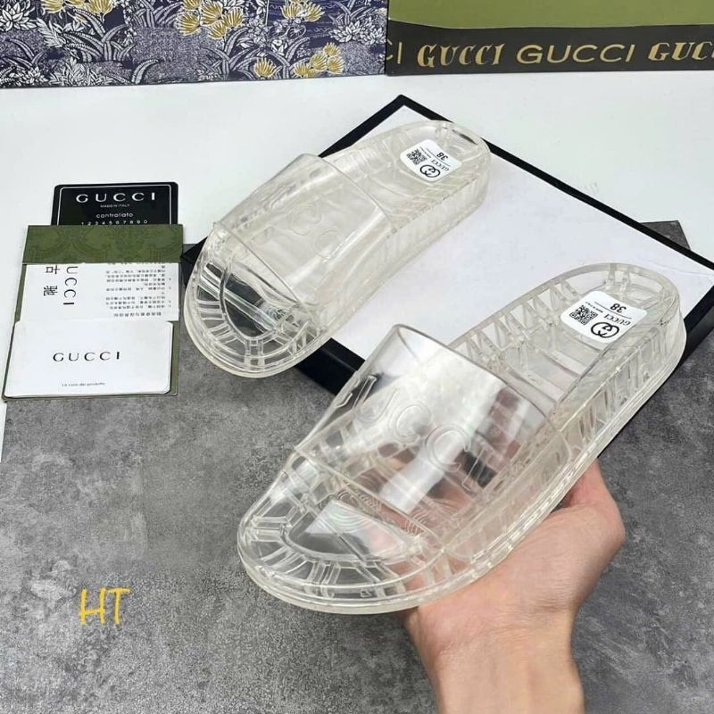 Dép Nam Gucci Nam trong suốt,dép thời trang nam ( đế cao su đúc bền đẹp,đi cực kỳ êm chân) mẫu dép hot 2023