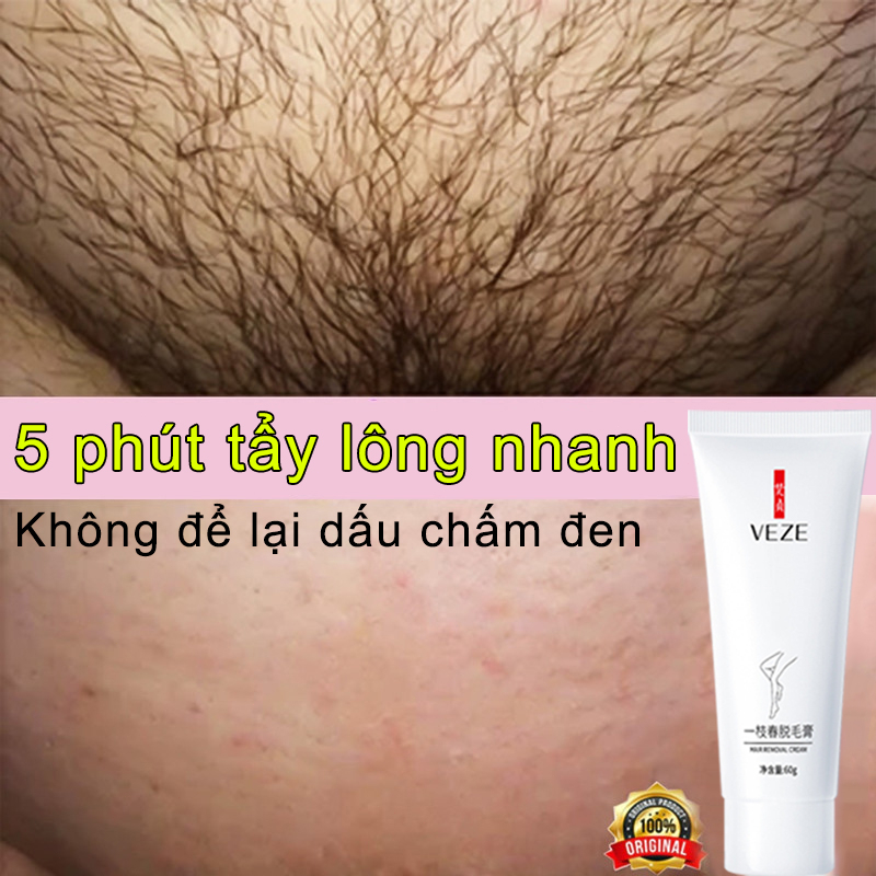 Kem tẩy lông cho da nhạy cảm 60g an toàn không đau rát Triệt Lông vùng chân tay nách và ​bikini nam nữ có t