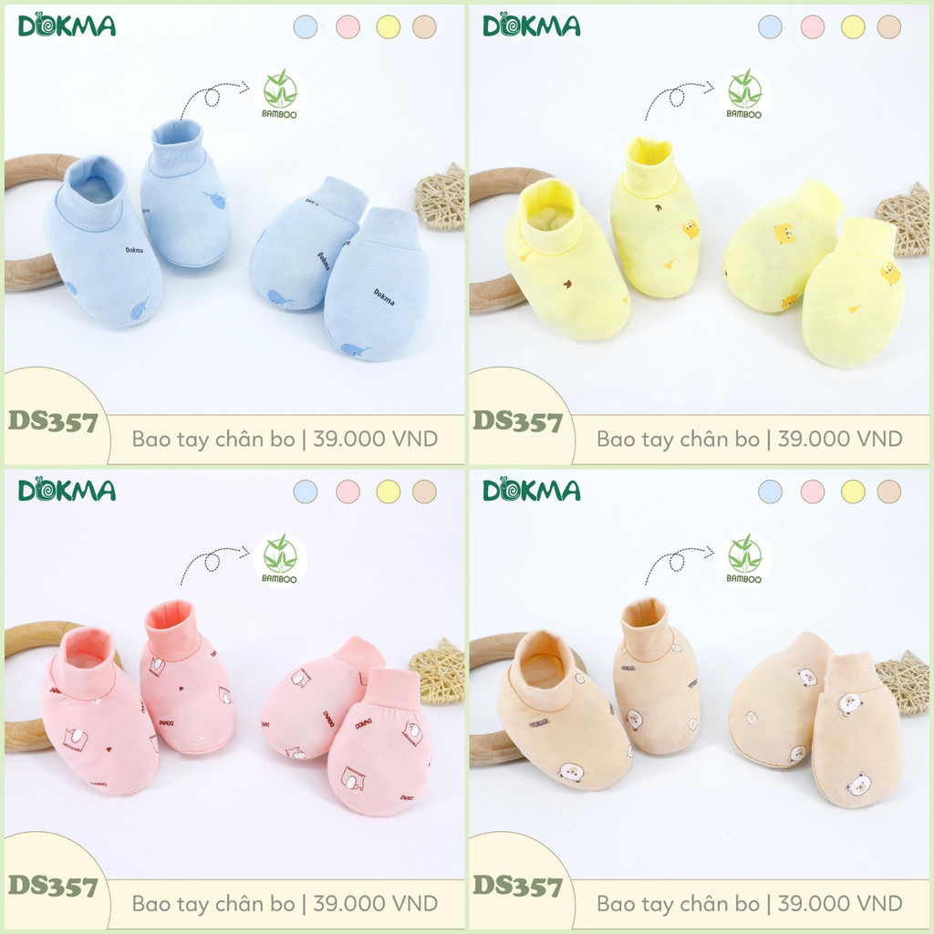 Set Bao tay chân và mũ bo sơ sinh Dokma Judoby cotton - bamboo - modal