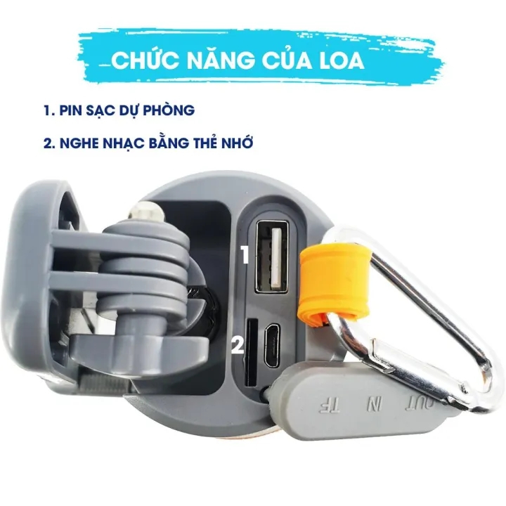 Loa Nghe Nhạc Bluetooth A8 5in1 Tích Hợp Sạc Dự Phòng + Đèn Pin - Giao Màu Ngẫu Nhiên