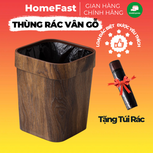 Thùng đựng rác bằng nhựa 14L hình chữ nhật phong cách tao nhã, thích hợp phòng khách, phòng tắm , nhà bếp HF026
