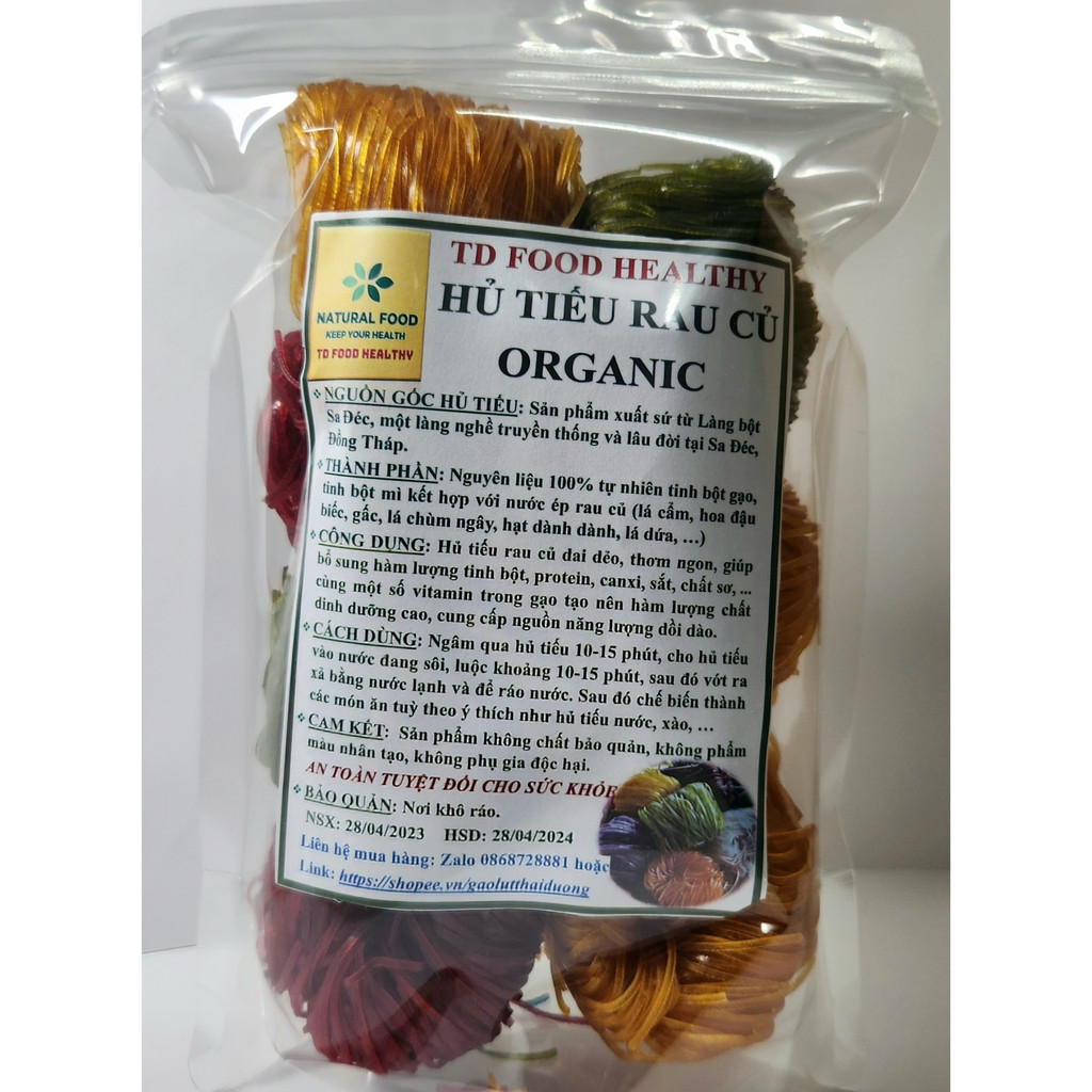 500gram Hủ tiếu rau củ ngũ sắc Sa Đéc dai ngon dinh dưỡng ăn kiêng giảm cân healthy eat clean