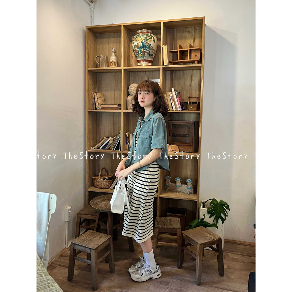 Áo khoác jean tay ngắn dáng croptop  A3056