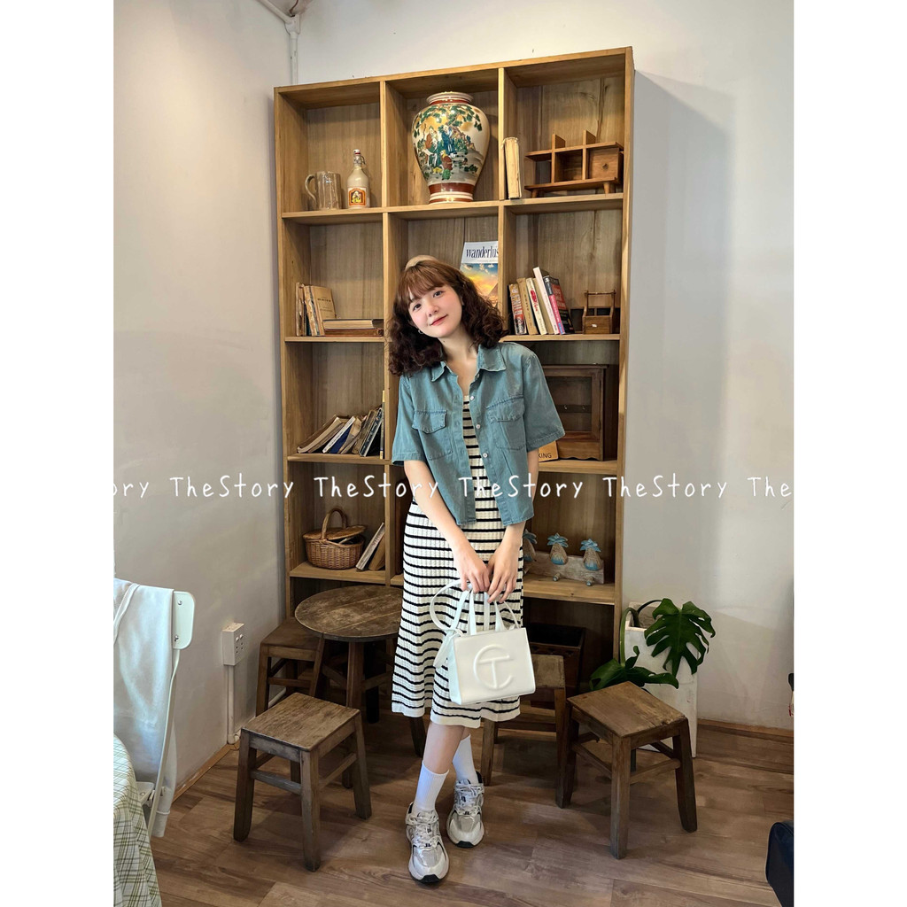 Áo khoác jean tay ngắn dáng croptop  A3056