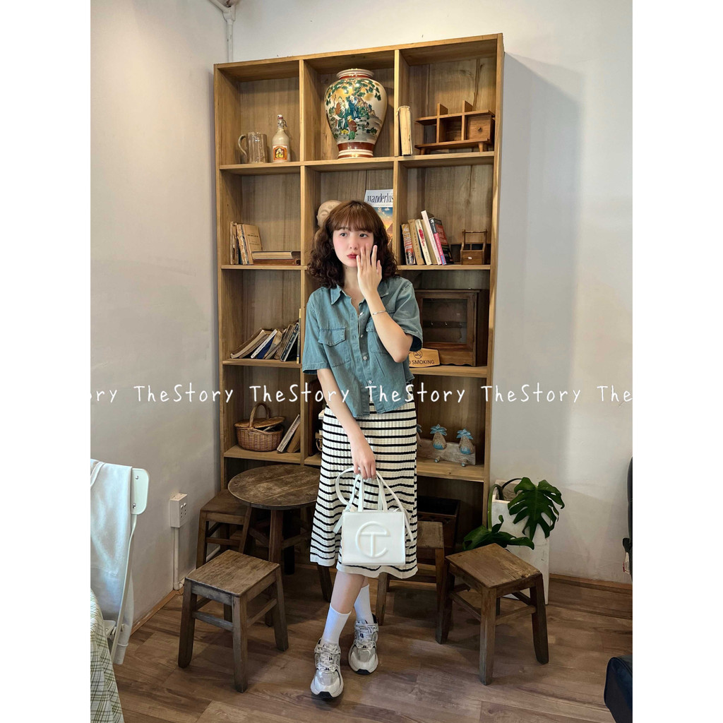 Áo khoác jean tay ngắn dáng croptop  A3056
