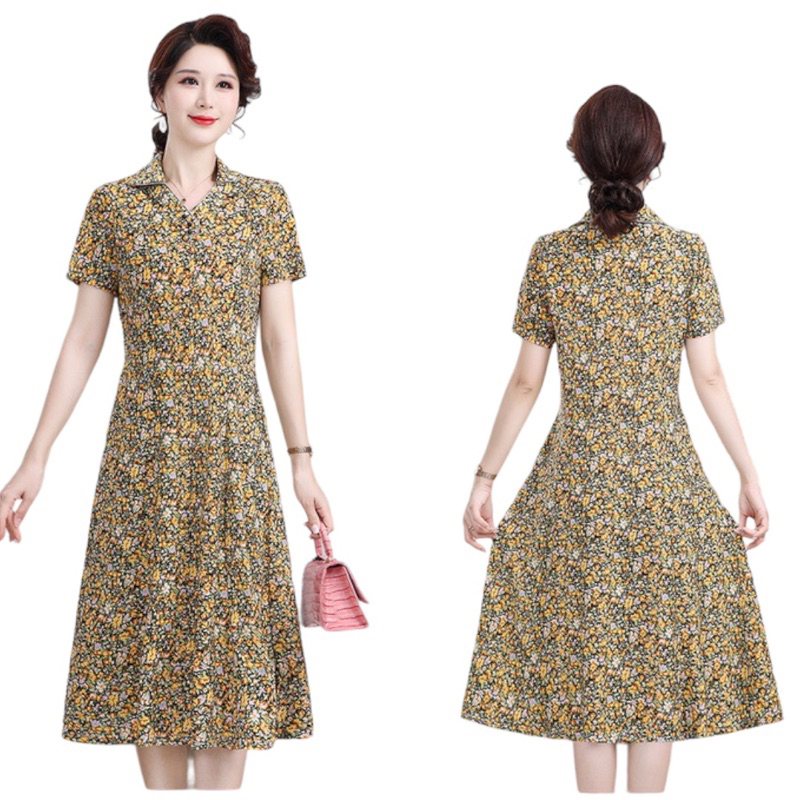 Đầm tặng mẹ,váy trung niên dự tiệc thun sịn 2023