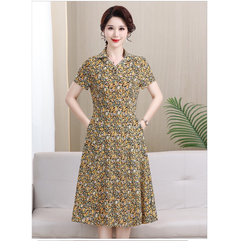 Đầm tặng mẹ,váy trung niên dự tiệc thun sịn 2023