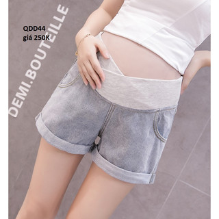 Quần short bầu jeans V bụng QDD44