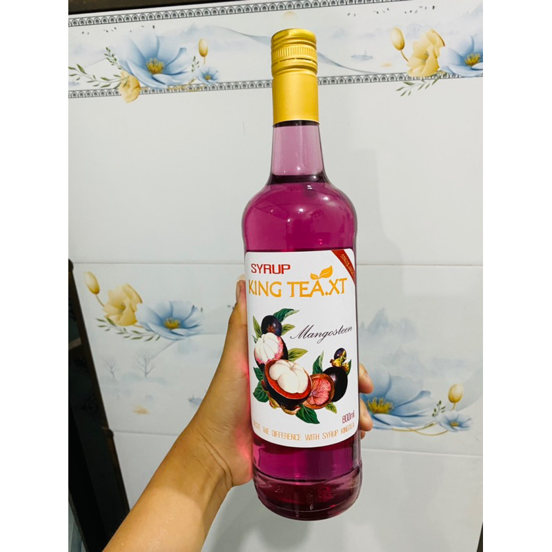 Siro Măng Cụt KING TEA chai 800ml- dùng pha chế trà sữa , đồ uống hoa quả , cocktail