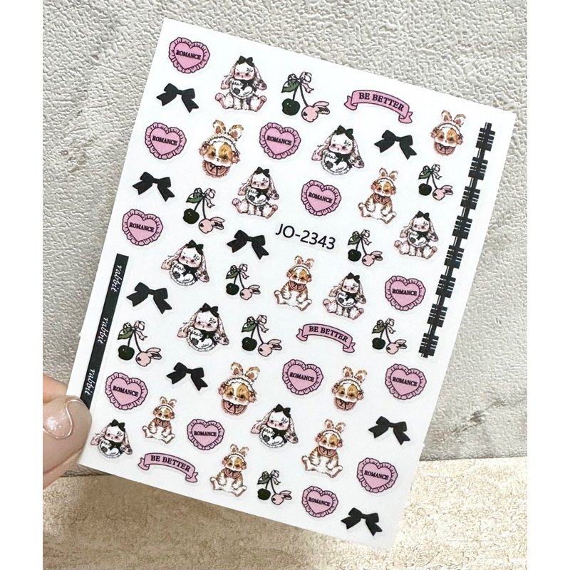 Hình dán sticker Thỏ Hồng 2343