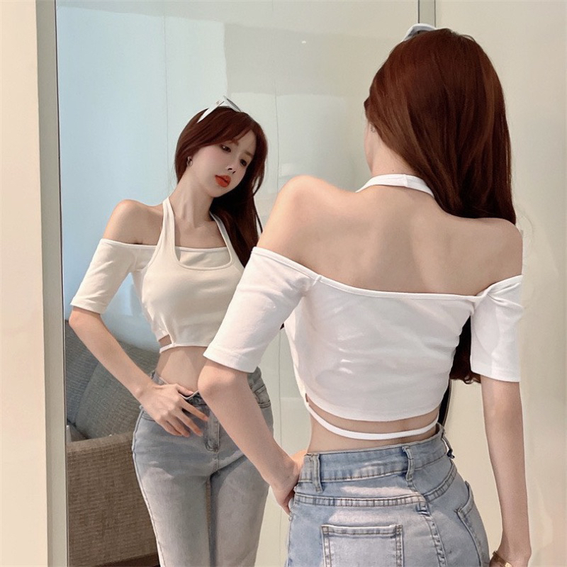 ÁO KIỂU YẾM GÂN KHOÉT EO TAY NGẮN HƠE VAI XINH BGYE