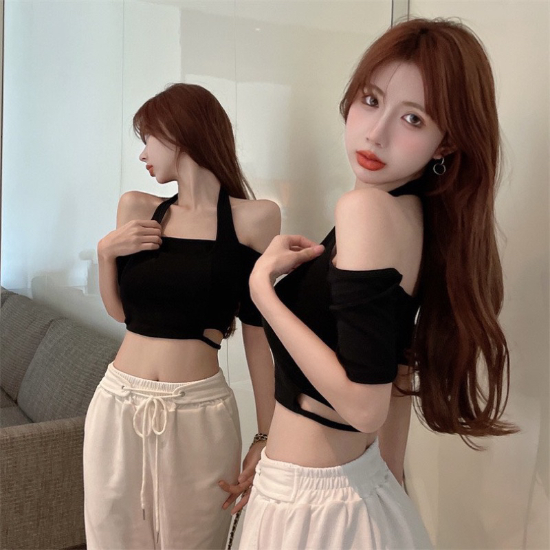 ÁO KIỂU YẾM GÂN KHOÉT EO TAY NGẮN HƠE VAI XINH BGYE