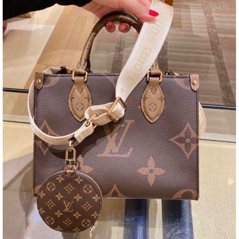 Túi tote công sở lv onthego kèm ví tròn 25cm 2box xịn