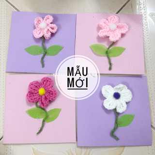 Thiệp hoa nổi lưu ly handmade nhiều màu