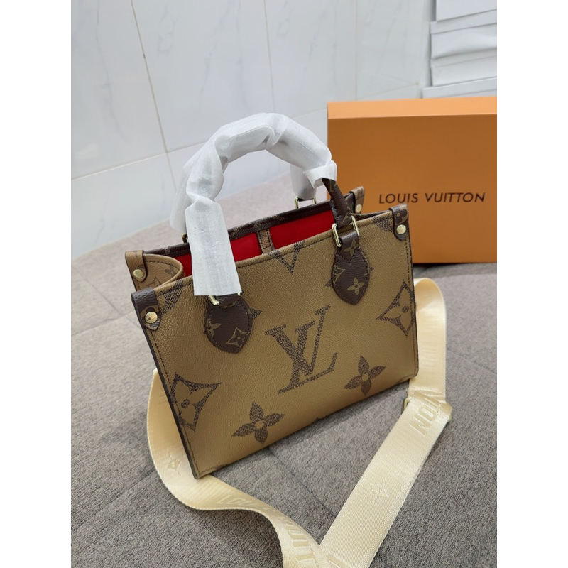 Túi tote công sở lv onthego kèm ví tròn 25cm 2box xịn