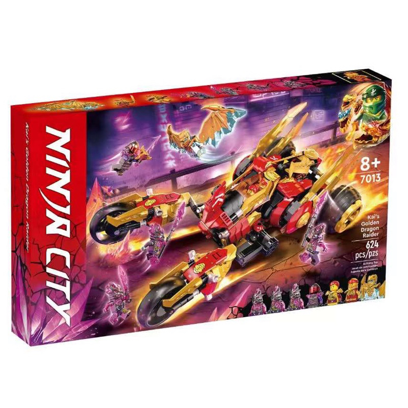 Mô hình lắp ráp Ninjago 7013 71773 Dragon Raider - Đồ chơi lắp ghép xếp hình Ninja City Xe rồng của Kai
