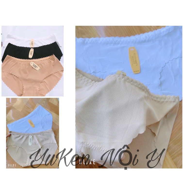 ❤️Quần Lót Nữ❤️Trắng,Da,Đen Thun Lạnh Đúc Su Gân Tâm Viền Sóng Chống Lộ