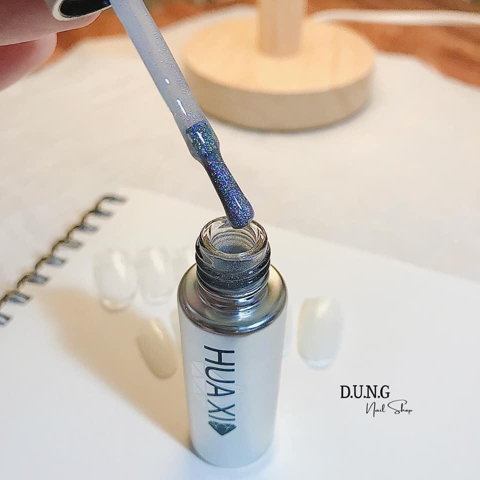 Top mắt mèo kim cương Huaxi 9D chính hãng - sơn gel mắt mèo kim cương Huaxi lấp lánh sang chảnh siêu sáng