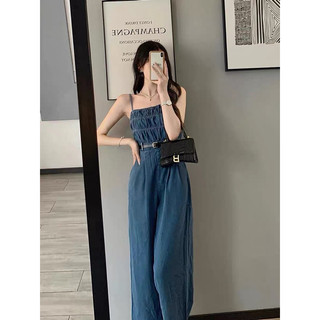 Jumsuit dài 2 dây ống rộng hack dáng