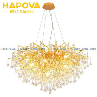 Đèn treo phòng khách pha lê hapova mandas 0929 đường kính 800mm, 1200mm