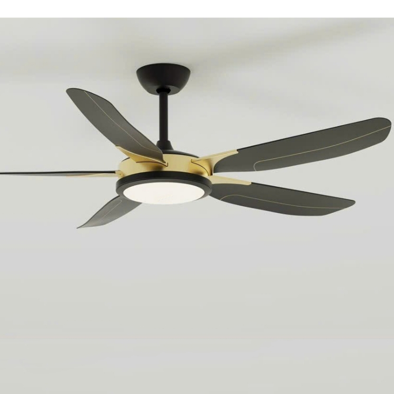 Quạt trần 5 cánh hiện đại Z09 Trang trí phòng khách,động cơ DC lõi đồng sải cánh 1m4 đèn led 3 chế độ sáng