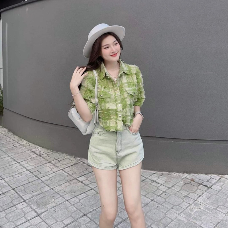 Áo Bò Mài xước Dáng Croptop Mã S151