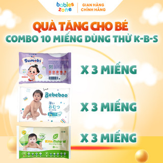 Bộ 10 miếng dùng thử Kitin Natural, Bebeboo và Sumoki cùng size cho bé khi mua Tã Babies Organic