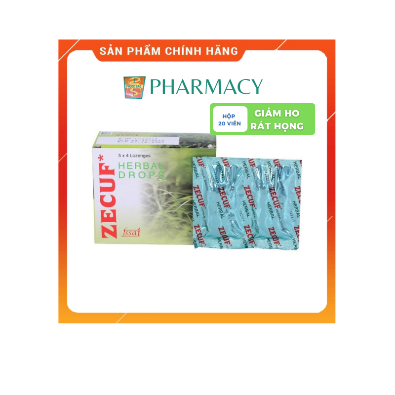 VIÊN NGẬM HO THẢO DƯỢC ZECUF HERBAL (hộp 5 vỉ x 4 viên)