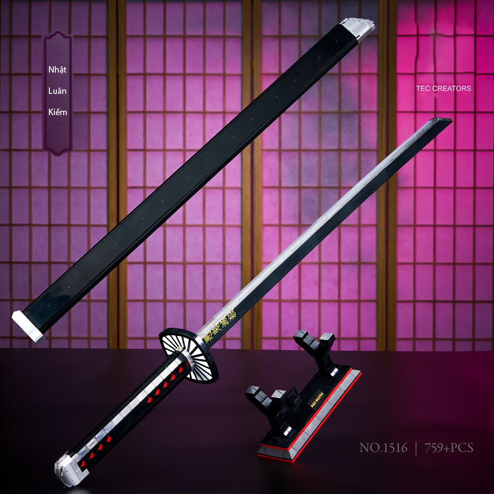 Đồ Chơi Lắp Ráp Mô Hình Thanh Kiếm Katana Diệt Quỷ Kamado Của Tanjiro Trong Kimetsu No Yaiba DK1516 Với 759+ Mảnh Ghép