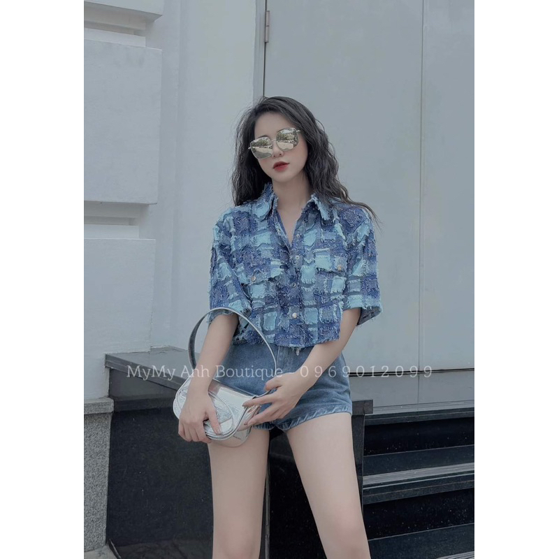 Áo Bò Mài xước Dáng Croptop Mã S151