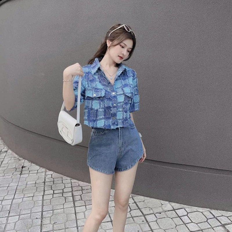 Áo Bò Mài xước Dáng Croptop Mã S151