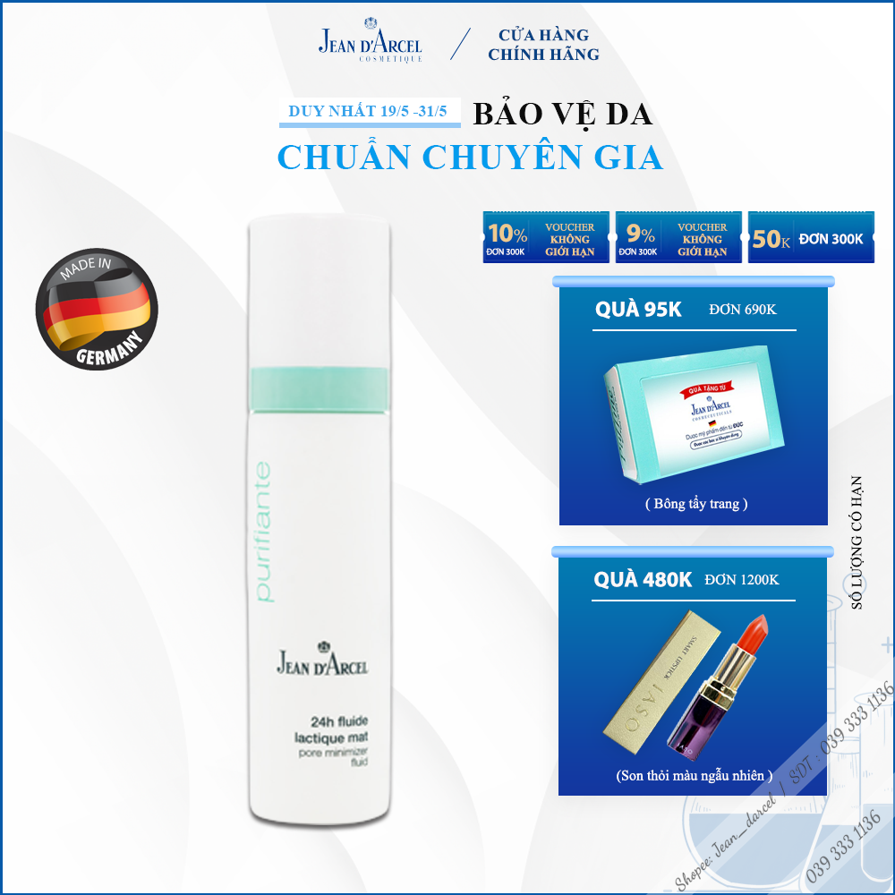 Sữa dưỡng Jean D'Arcel giúp se khít lỗ chân lông, kiềm dầu, ngăn ngừa mụn_PORE MINIMIZER FLUID JEAN DARCEL 50ML
