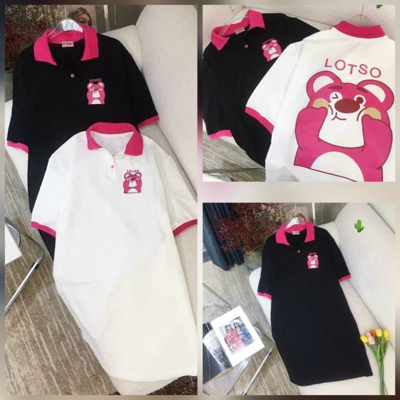Đầm Thun Form Suông In Hình Gấu Lotso Freesize