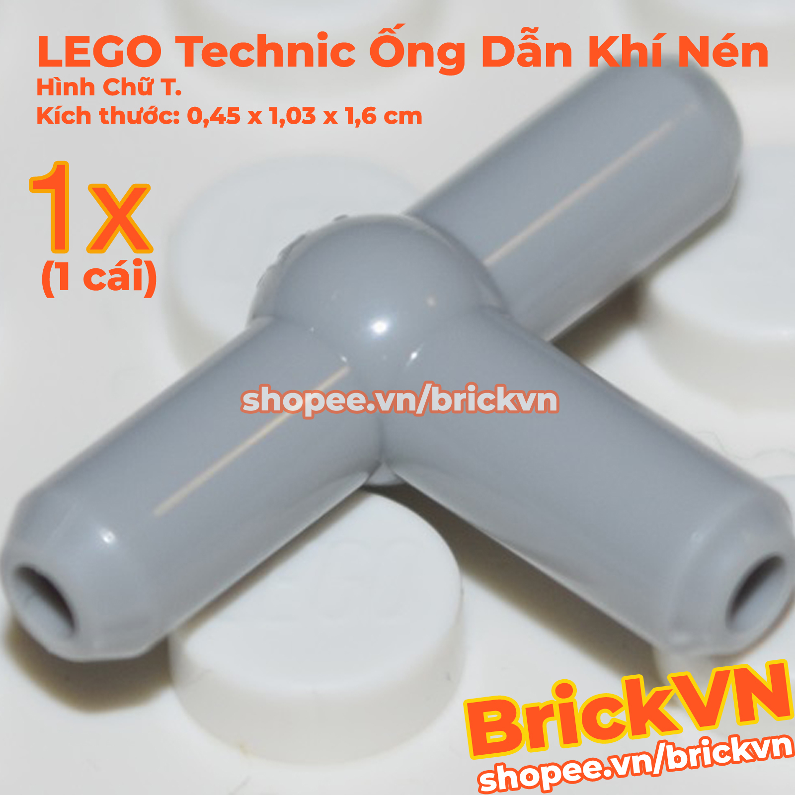 LEGO Technic Ống Dẫn Khí Nén Hình Chữ T Xám Nhạt ID 4211508 4697