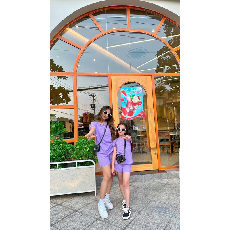 Set Đùi Cotton Hình Thêu Nổi Size Mẹ & Bé