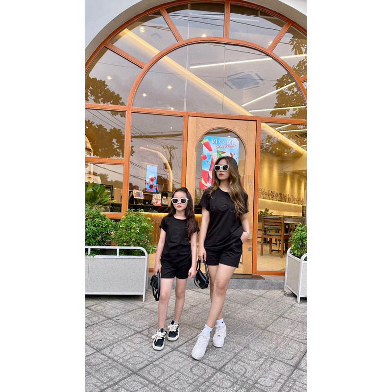 Set Đùi Cotton Hình Thêu Nổi Size Mẹ & Bé