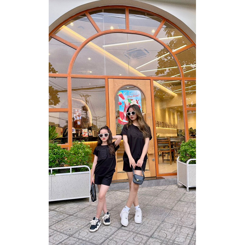 Set Đùi Cotton Hình Thêu Nổi Size Mẹ & Bé