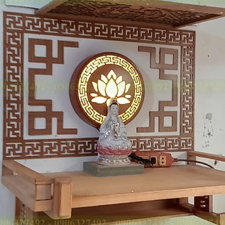 Đèn hào quang phật quan âm có hoa sen trang nghiêm