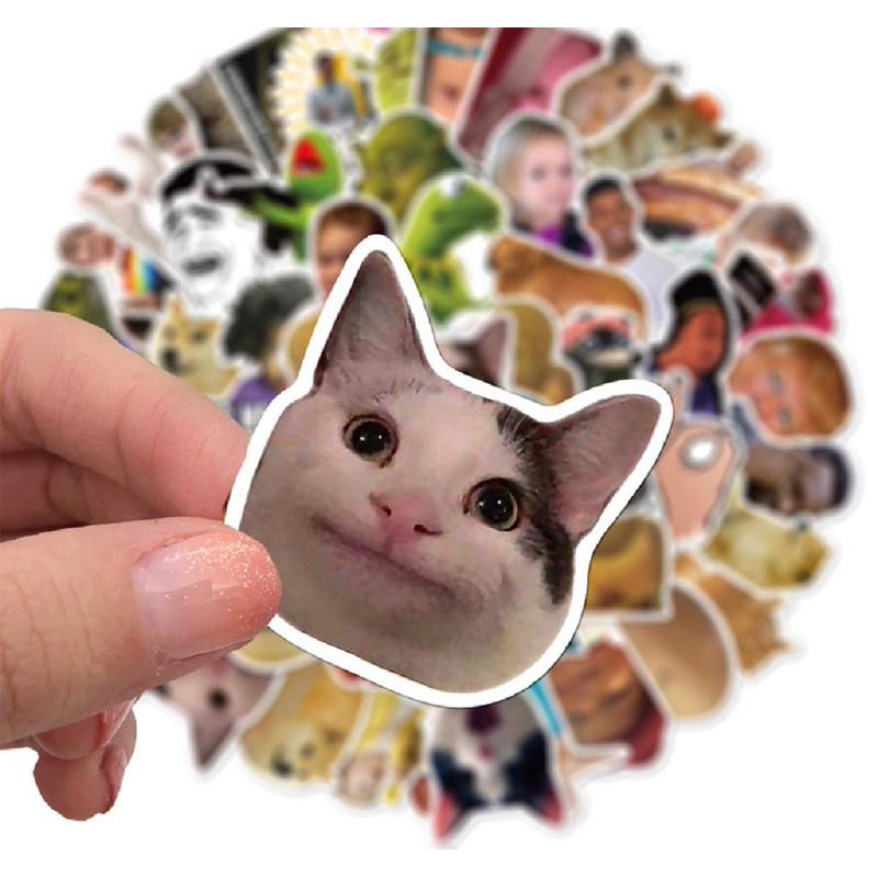 Gói 50 tấm sticker meme vui nhộn dán Vali laptop “March20shop”