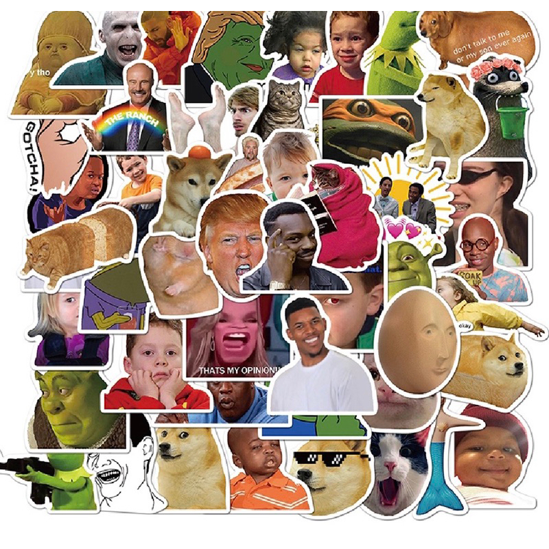 Gói 50 tấm sticker meme vui nhộn dán Vali laptop “March20shop”