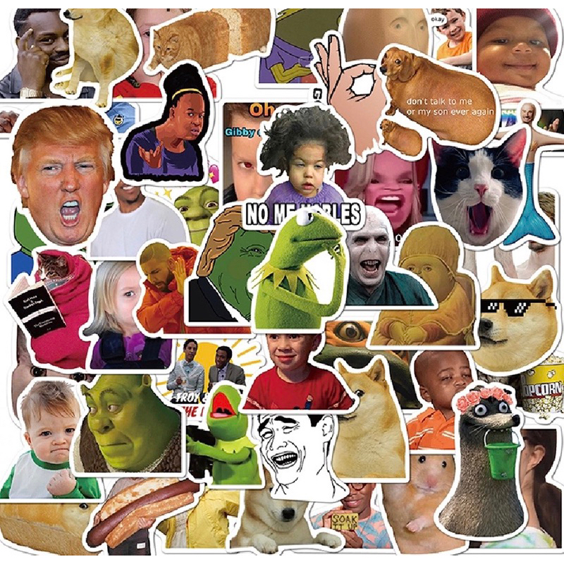 Gói 50 tấm sticker meme vui nhộn dán Vali laptop “March20shop”