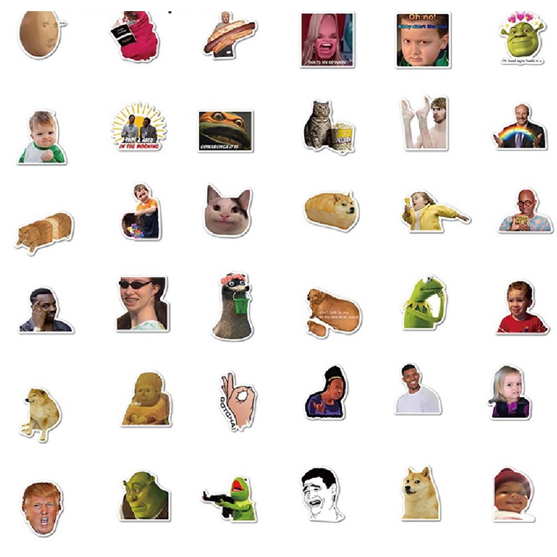 Gói 50 tấm sticker meme vui nhộn dán Vali laptop “March20shop”