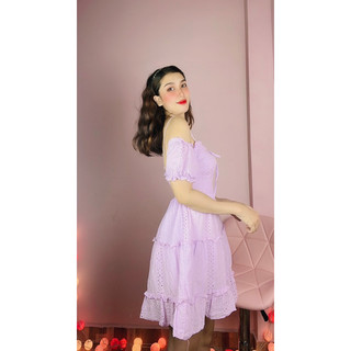 Đầm xô lỗ màu tím