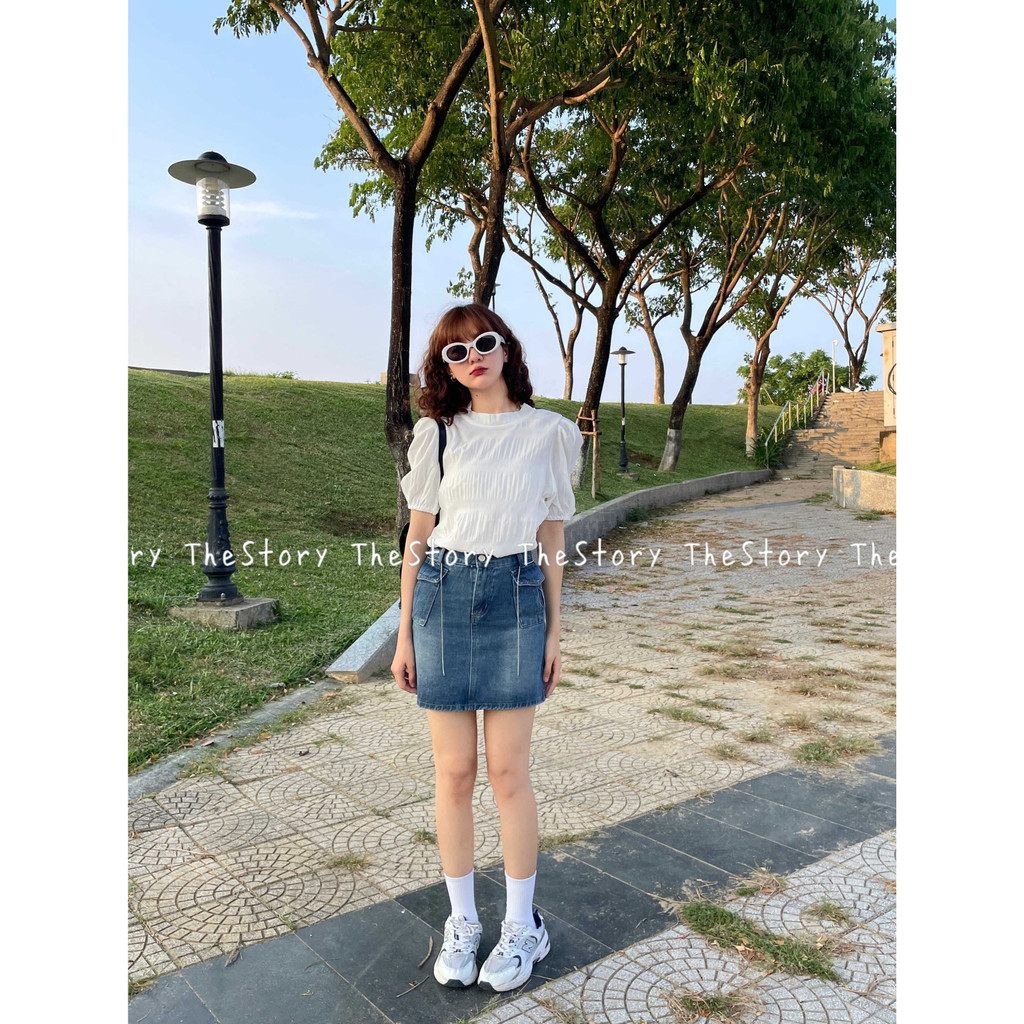 Áo kiểu tay bồng trơn  A3045