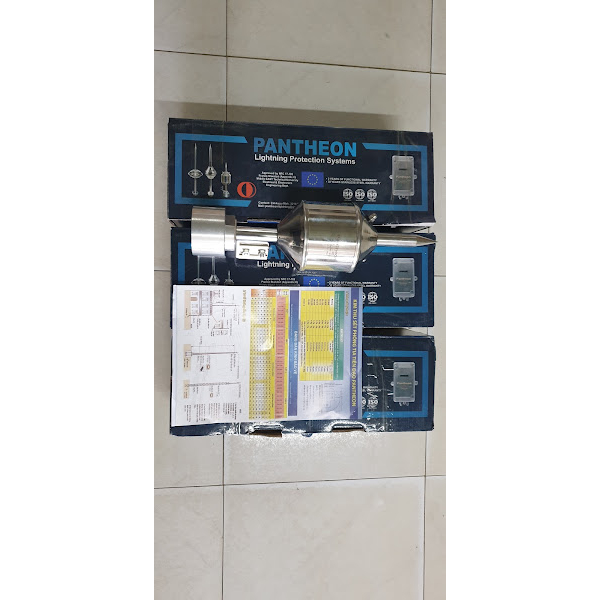 Kim thu sét chủ động phóng tia tiên đạo, Kim chống sét Pantheon CX-070 bán kính bảo vệ an toàn 73m, Kim thu lôi inox 304