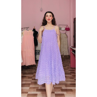 Đầm dây hoa nổi